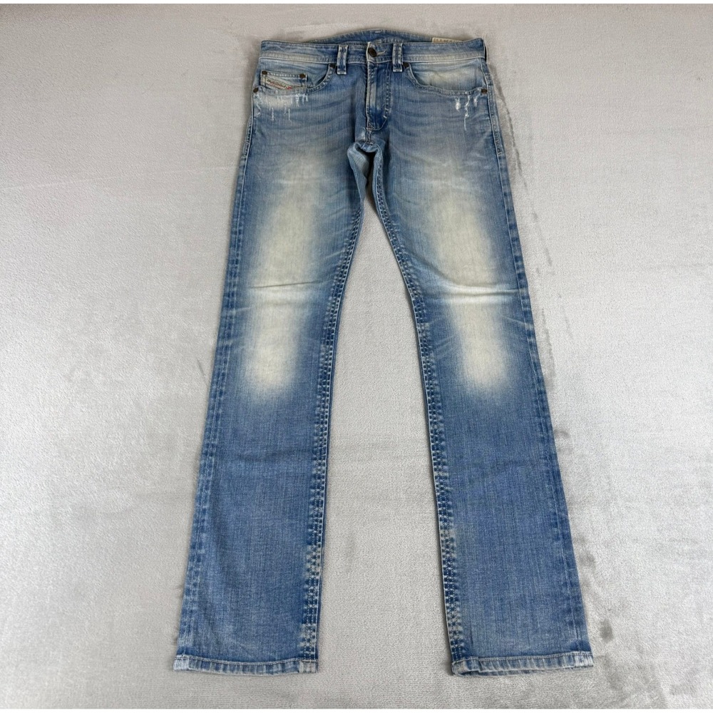Diesel Thavar Slim Skinny Jeans Mens 29x32 Blue Denim Stretch Distressed 008W7